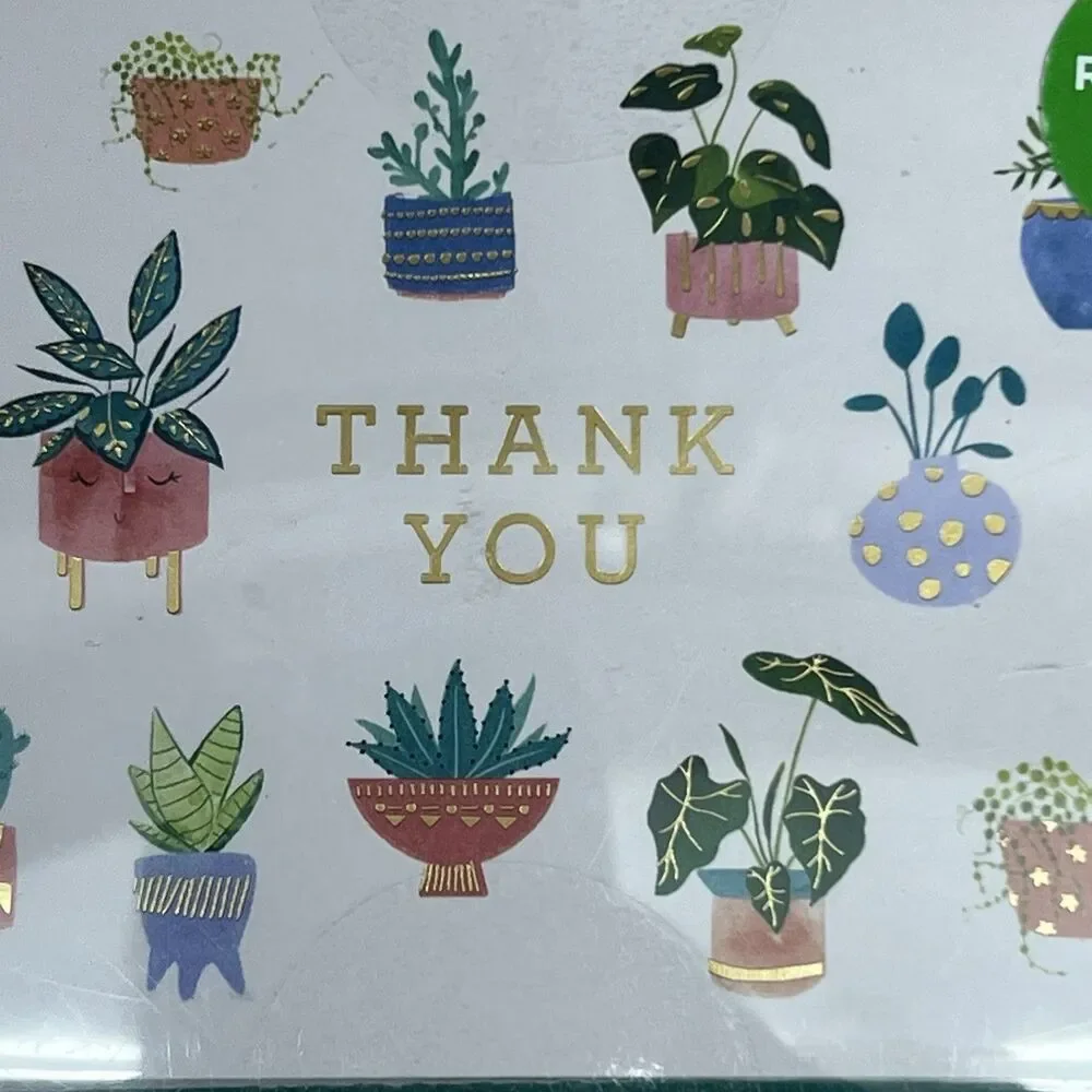 Clementine Potted Plants Thank You Cards Set of 16 Cards & Envelopes Recycled